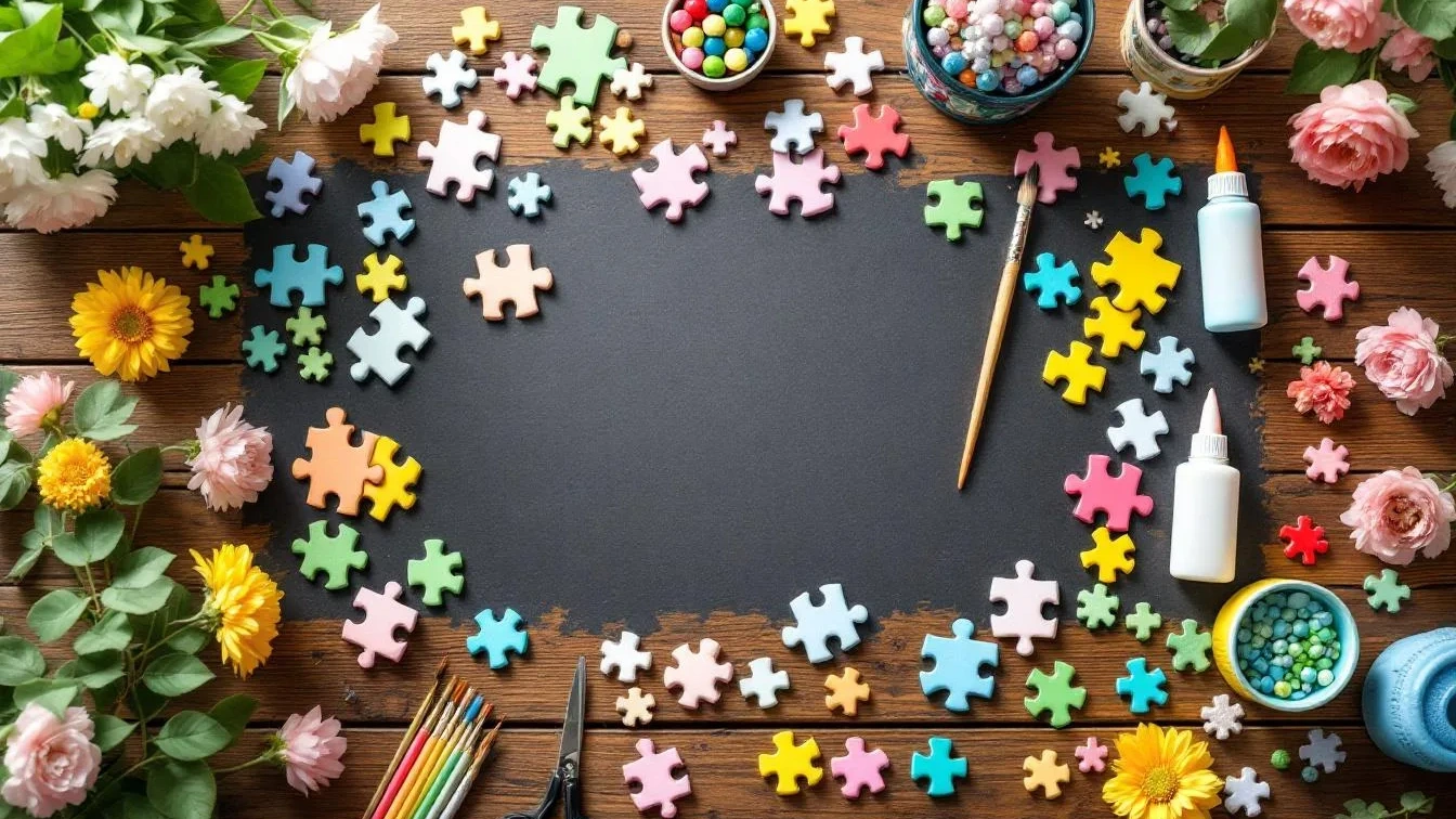 Ich bastelte in Minuten DIY-Frühlingsdeko aus Puzzleteilen, das Ergebnis überrascht