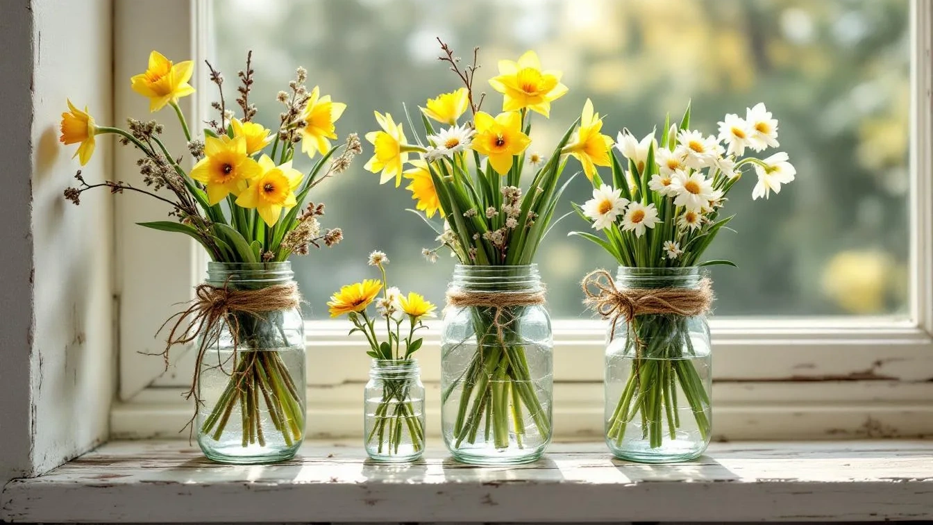 Kein Kleber nötig, diese Upcycling-Ideen verwandeln alte Gläser in Frühlingsdeko